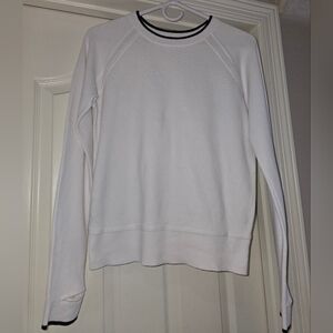 Athleta White Sweater with Black Accents